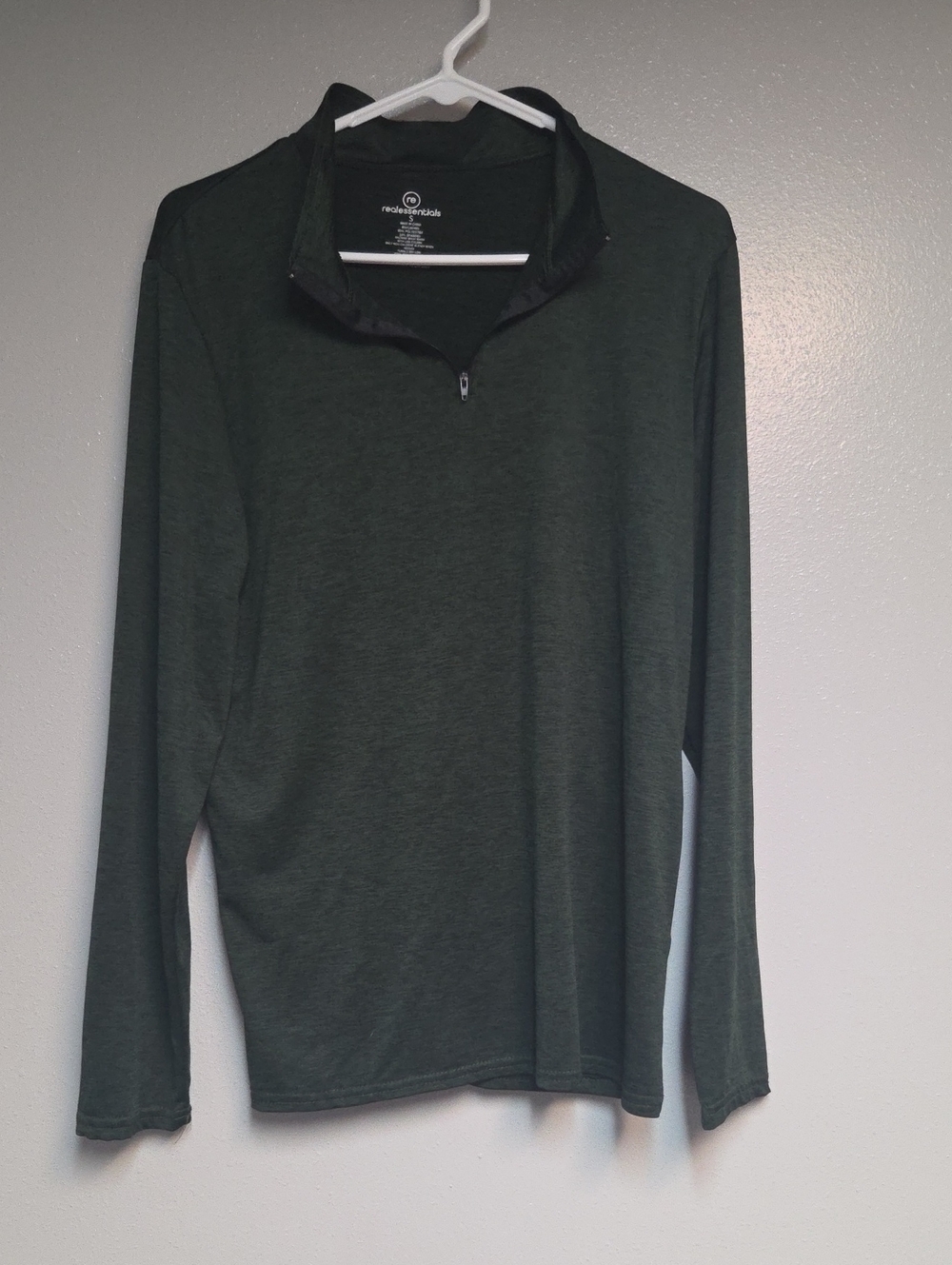 Men's Long-Sleeve Quarter Zip Pullover - Dark Green